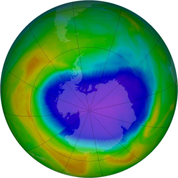 Antarctic ozone map for 26 October 1998